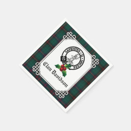 Klan Davidson Vapensköld Badge & Tartan Helgdag Pappersservett