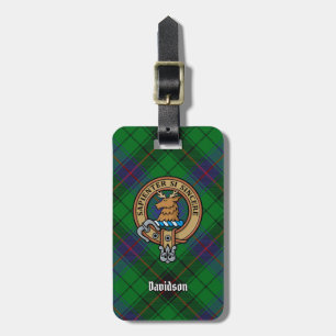 Klan Davidson Vapensköld över Tartan Bagagebricka