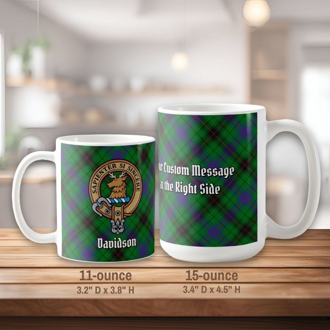 Klan Davidson Vapensköld över Tartan Kaffemugg (Skapare uppladdad)