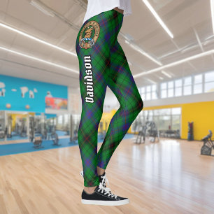 Klan Davidson Vapensköld över Tartan Leggings