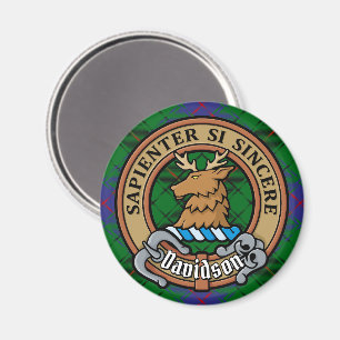 Klan Davidson Vapensköld över Tartan Magnet