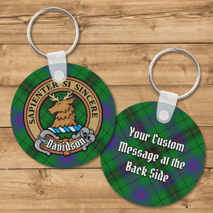 Klan Davidson Vapensköld över Tartan Nyckelring