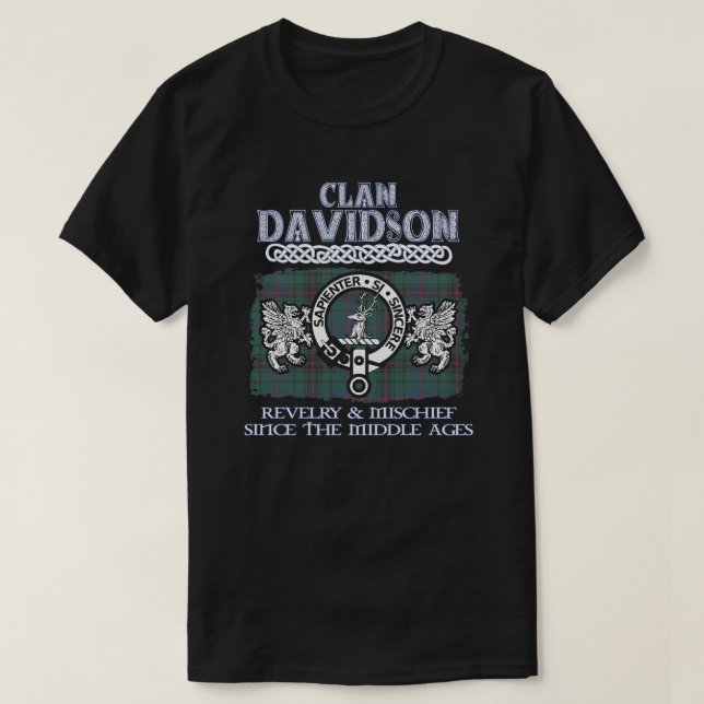 Klan Davidson vapensköld Scottish klans Scottish S T Shirt (Design framsida)