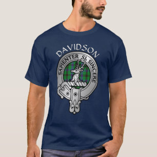 Klan Davidson Vapensköld & Tartan T Shirt