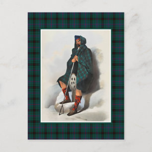 Klan Davidson Vintage Illustration Tartan Ram Vykort