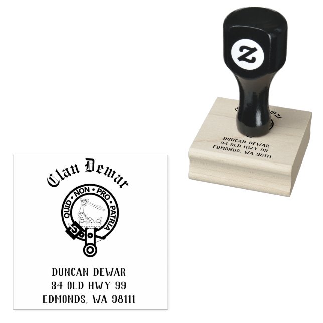 Klan Dewar Vapensköld Badge Anpassade Rubber Frimä Stämpel (Stämplad)