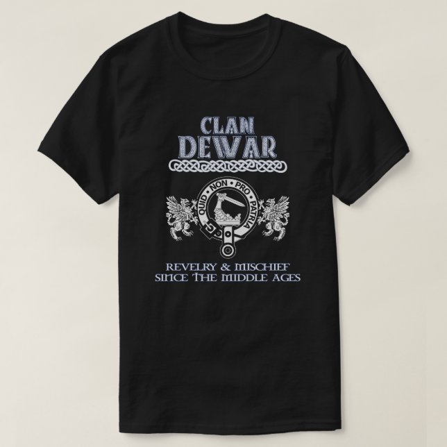 Klan Dewar vapensköld Scottish klans Scottish Surn T Shirt (Design framsida)