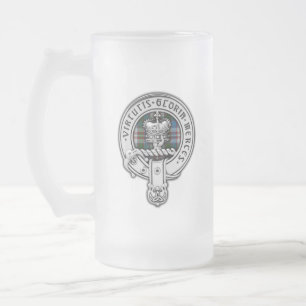 Klan Donnachaidh (Robertson) Vapensköld & Dress Ta Frostat Ölglas