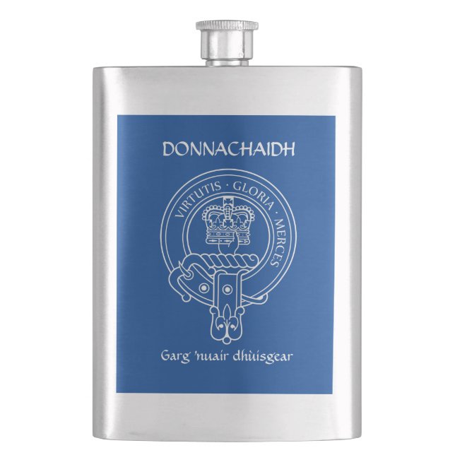Klan Donnachaidh (Robertson) Vapensköld & Krig Grå Fickplunta (Framsidan)
