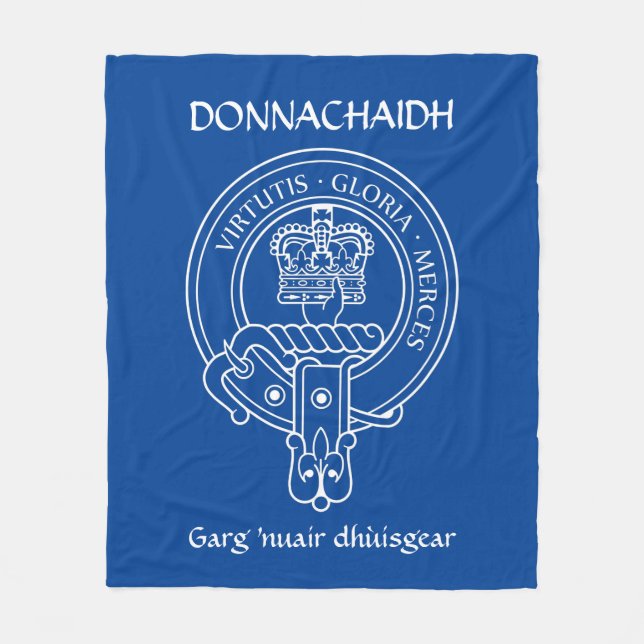 Klan Donnachaidh (Robertson) Vapensköld & Krig Grå Fleecefilt (Framsidan)