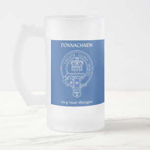 Klan Donnachaidh (Robertson) Vapensköld & Krig Grå Frostat Ölglas