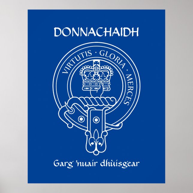 Klan Donnachaidh (Robertson) Vapensköld & Krig Grå Poster (Framsidan)