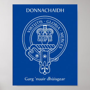Klan Donnachaidh (Robertson) Vapensköld & Krig Grå Poster