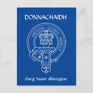 Klan Donnachaidh (Robertson) Vapensköld & Krig Grå Vykort