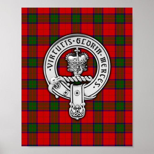 Klan Donnachaidh (Robertson) Vapensköld & Tartan Poster (Framsidan)