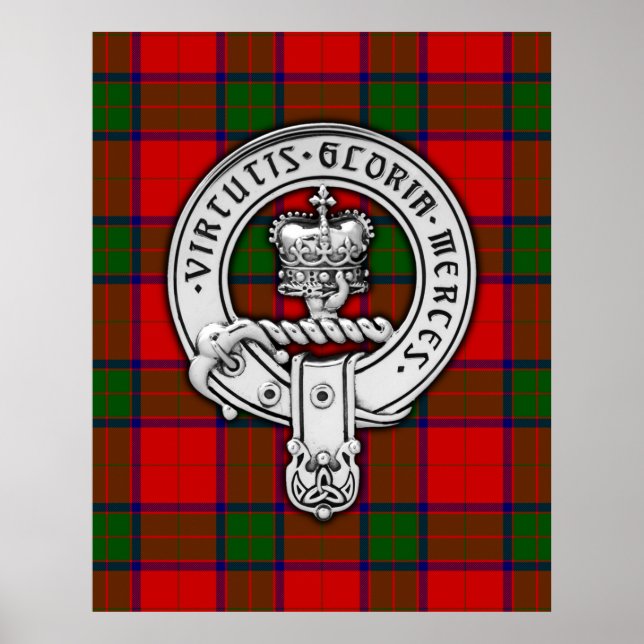 Klan Donnachaidh (Robertson) Vapensköld & Tartan Poster (Framsidan)