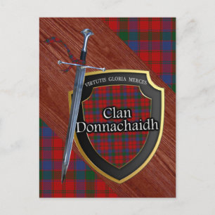 Klan Donnachaidh Tartan Sword & Shield Vykort