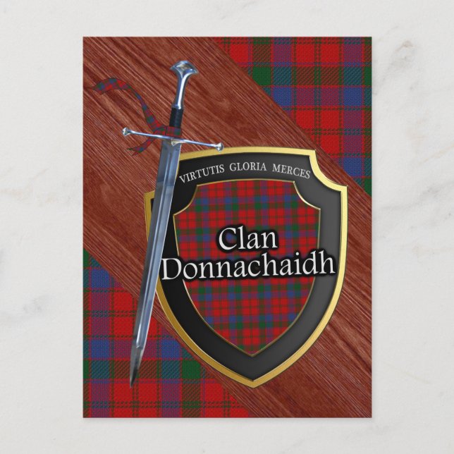 Klan Donnachaidh Tartan Sword & Shield Vykort (Framsida)