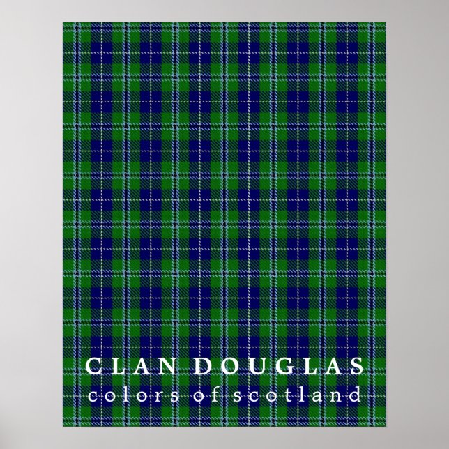 Klan Douglas Färg i Skottland Tartan Poster (Framsidan)