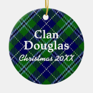 Klan Douglas Scottish Tartan Julgransprydnad Keramik
