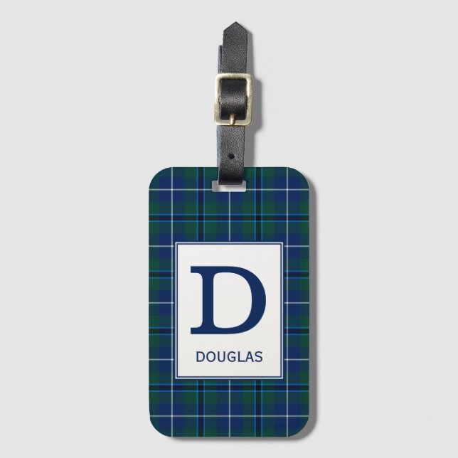 Klan Douglas Tartan Monogrammed Bagagebricka (Framsida vertikal)