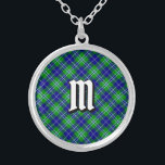Klan Douglas Tartan Silverpläterat Halsband<br><div class="desc">Klan Douglas traditionell tartan med modernt färg. Sömlös mönster. Anpassningsbar monogram.</div>