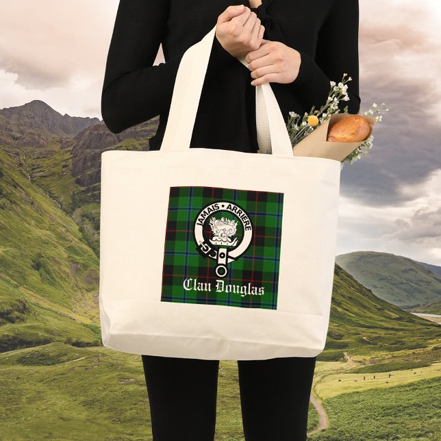 Klan Douglas Tartan Vapensköld Jumbo Tygkasse (Clan Douglas tote avail in multiple sizes)