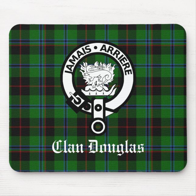 Klan Douglas Vapensköld Badge & Tartan Musmatta (Framsidan)