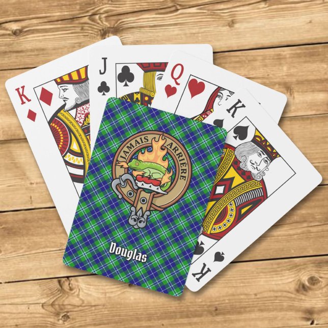 Klan Douglas Vapensköld över Tartan Casinokort (Skapare uppladdad)