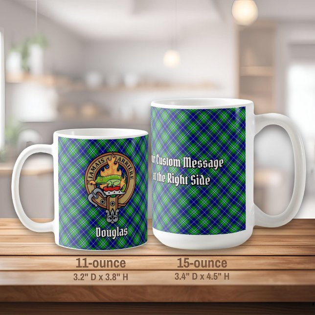 Klan Douglas Vapensköld över Tartan Kaffemugg (Skapare uppladdad)
