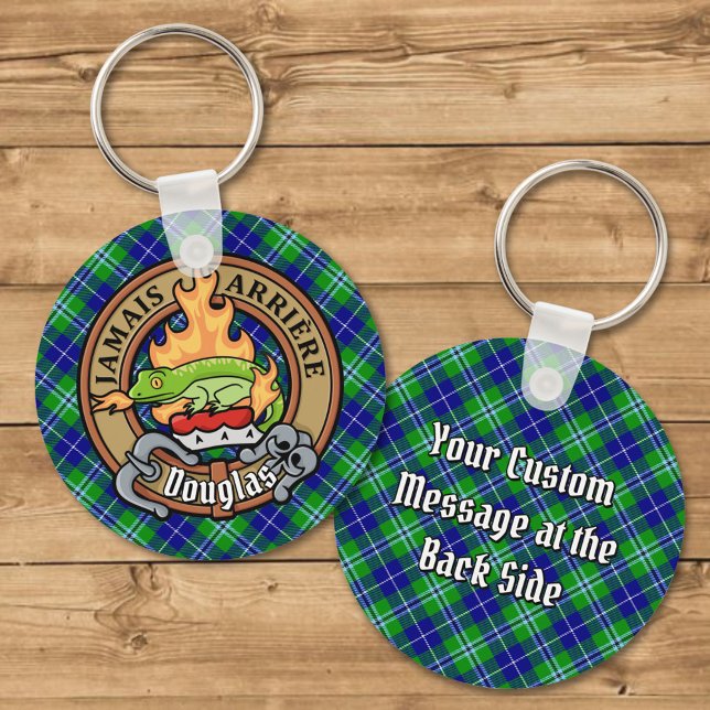 Klan Douglas Vapensköld över Tartan Nyckelring (Skapare uppladdad)