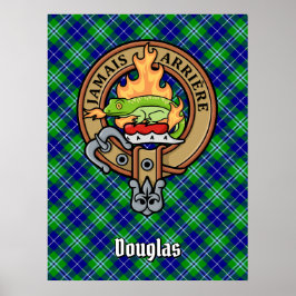 Klan Douglas Vapensköld över Tartan Poster
