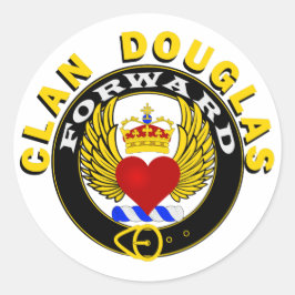 Klan Douglas Winged Heart "FORWARD"-märke Runt Klistermärke