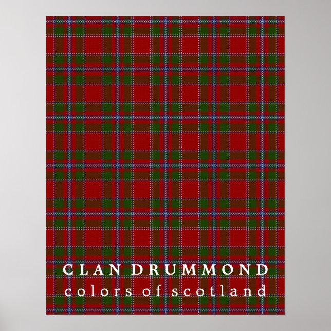 Klan Drummond Färg av Scotland Tartan Poster (Framsidan)