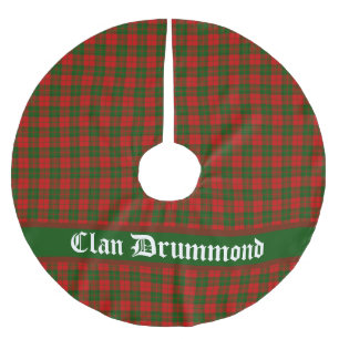 Klan Drummond Tartan Anpassade Julgransmatta Borstad Polyester