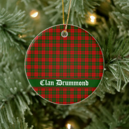 Klan Drummond Tartan Anpassade Julgransprydnad Keramik