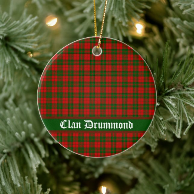 Klan Drummond Tartan Anpassade Julgransprydnad Keramik (Träd)