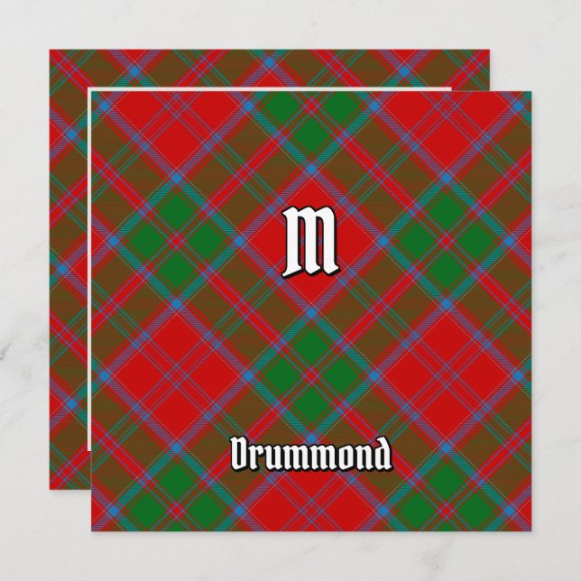 Klan Drummond Tartan Inbjudningar (Fram/baksida)
