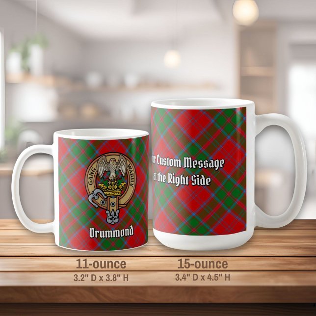 Klan Drummond Vapensköld över Tartan Kaffemugg (Skapare uppladdad)