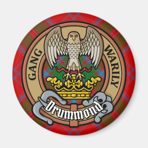 Klan Drummond Vapensköld över Tartan Magnet