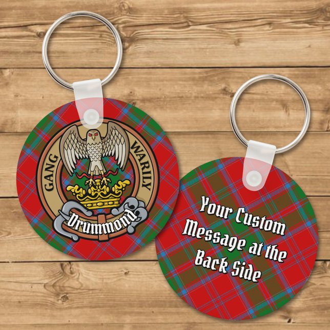 Klan Drummond Vapensköld över Tartan Nyckelring (Skapare uppladdad)