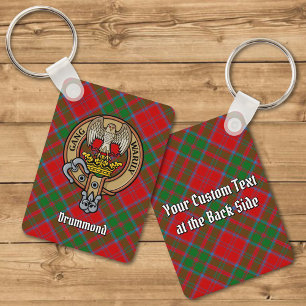 Klan Drummond Vapensköld över Tartan Nyckelring