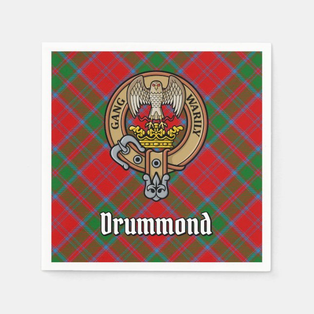 Klan Drummond Vapensköld över Tartan Pappersservett (Framsidan)