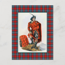 Klan Drummond Vintage Illustration Tartan Ram Vykort