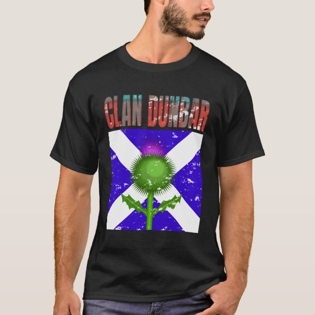 Klan Dunbar Tartan Scottish Family Namn Scotland P T Shirt (Framsida)