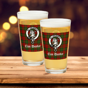 Klan Dunbar Tartan & Vapensköld Badge Glaskopp