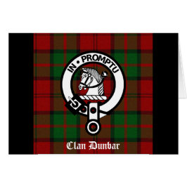 Klan Dunbar Tartan & Vapensköld Badge Hälsningskort