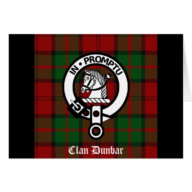 Klan Dunbar Tartan & Vapensköld Badge Hälsningskort (Framsidan Horizontal)