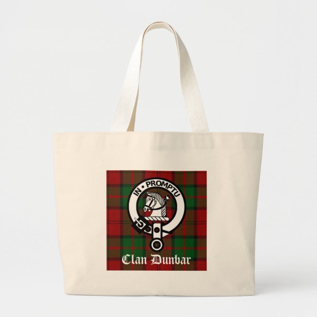 Klan Dunbar Tartan & Vapensköld Badge Jumbo Tygkasse (Framsidan)