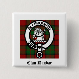 Klan Dunbar Tartan & Vapensköld Badge Knapp
